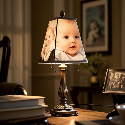 Custom Fabric Square Lampshade, Personalize with Photos and Size, Includes Spider Fitters Kit (Compatible with Existing Lamp Base).