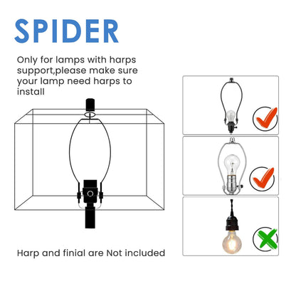 Custom Fabric Rectangular Lampshade, Personalize with Photos and Size, Includes Spider Fitters Kit (Compatible with Existing Lamp Base).